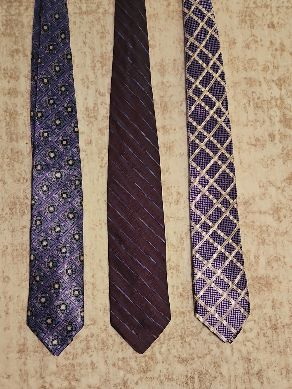Bundle Of 3 100% Silk Designer Neck Ties